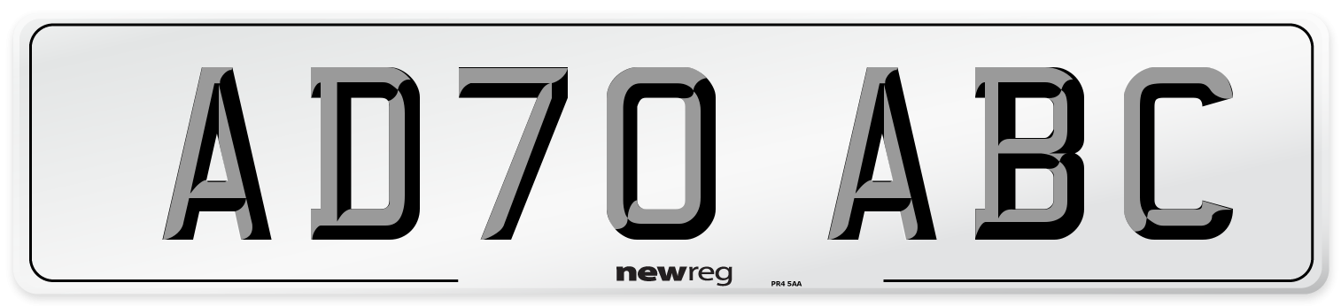 AD70 ABC Front Number Plate