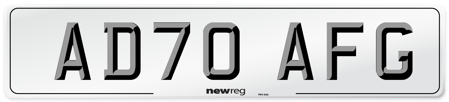 AD70 AFG Front Number Plate