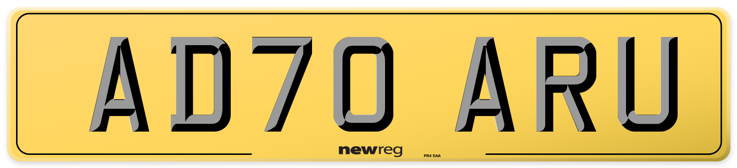 AD70 ARU Rear Number Plate