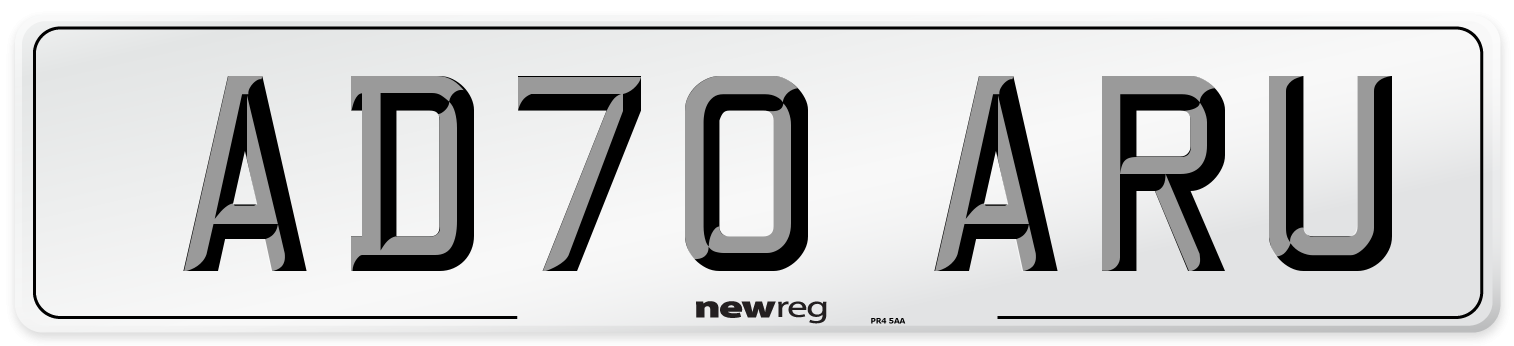 AD70 ARU Front Number Plate