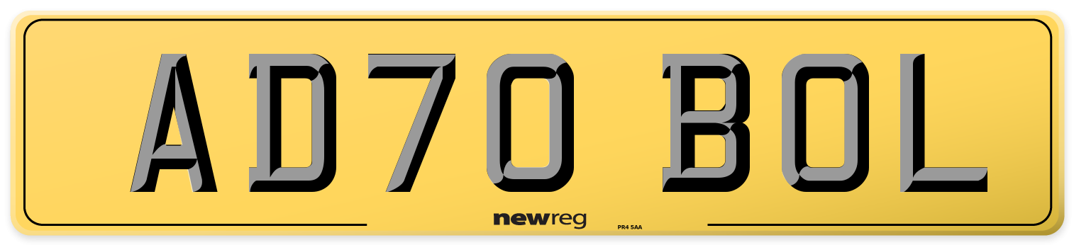 AD70 BOL Rear Number Plate