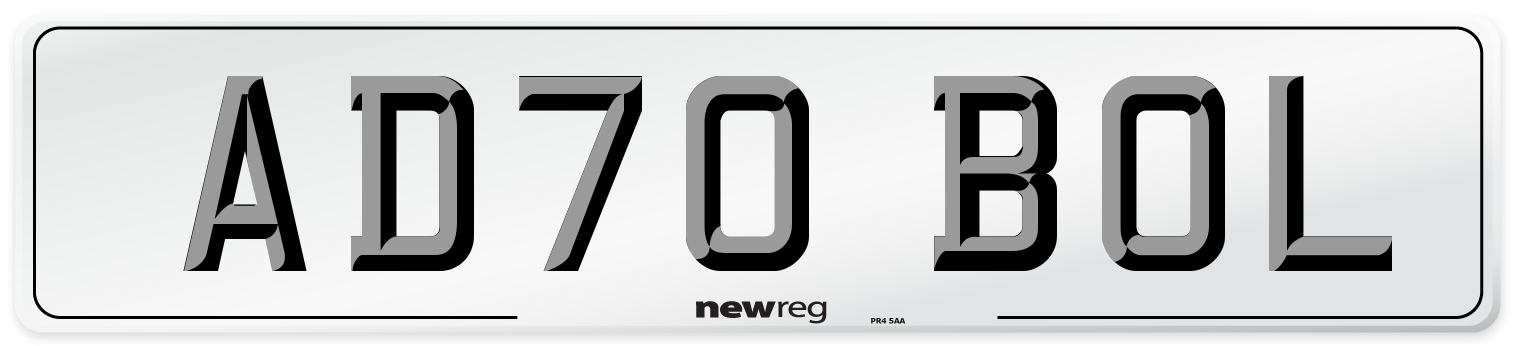 AD70 BOL Front Number Plate