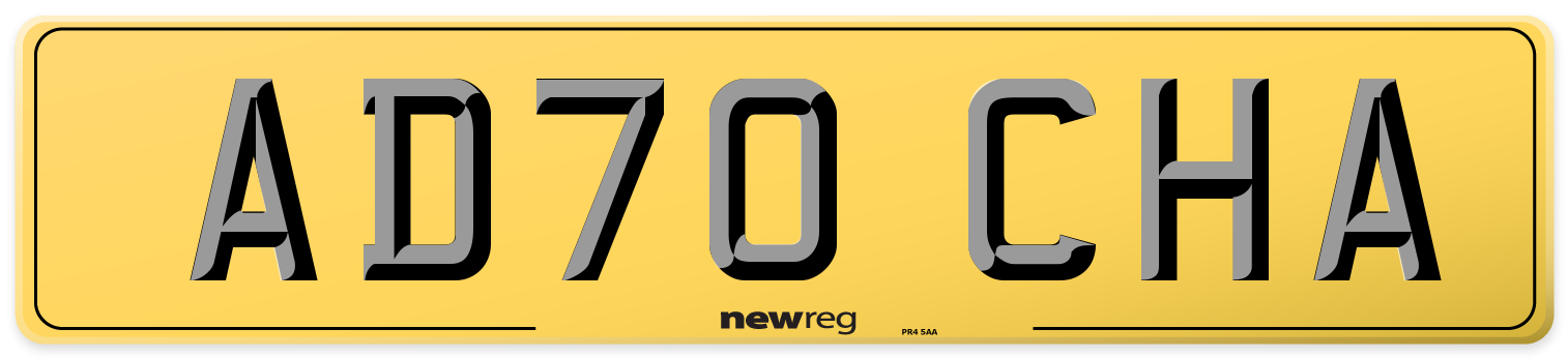 AD70 CHA Rear Number Plate