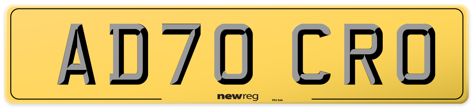 AD70 CRO Rear Number Plate