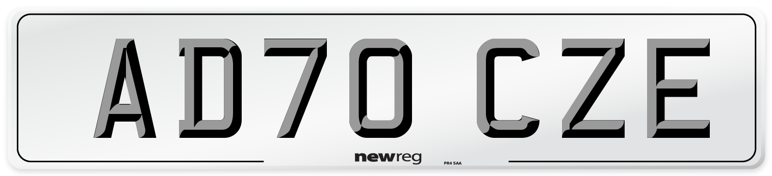 AD70 CZE Front Number Plate