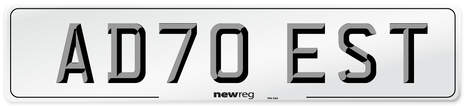 AD70 EST Front Number Plate
