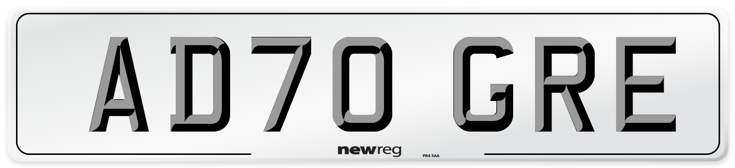 AD70 GRE Front Number Plate