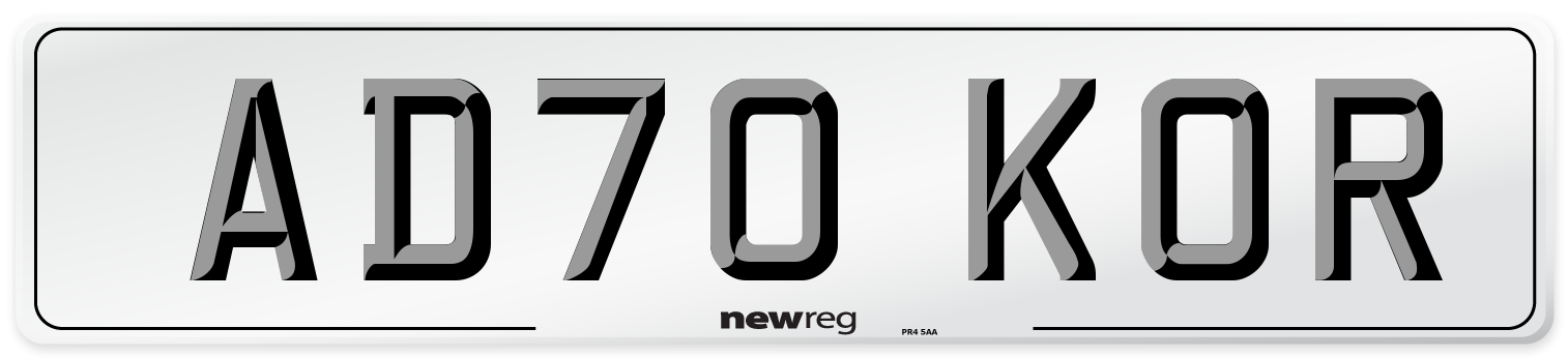 AD70 KOR Front Number Plate