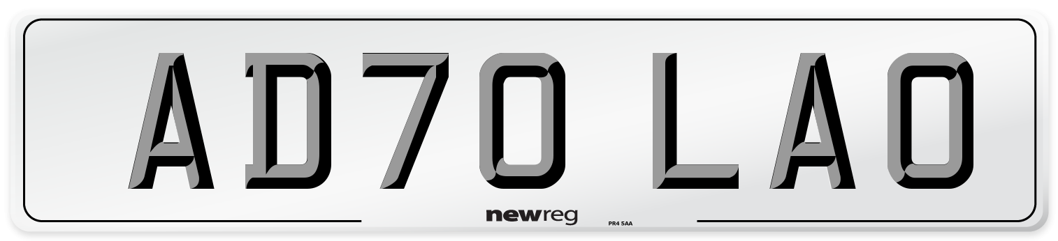 AD70 LAO Front Number Plate