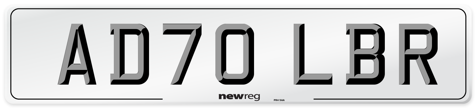 AD70 LBR Front Number Plate