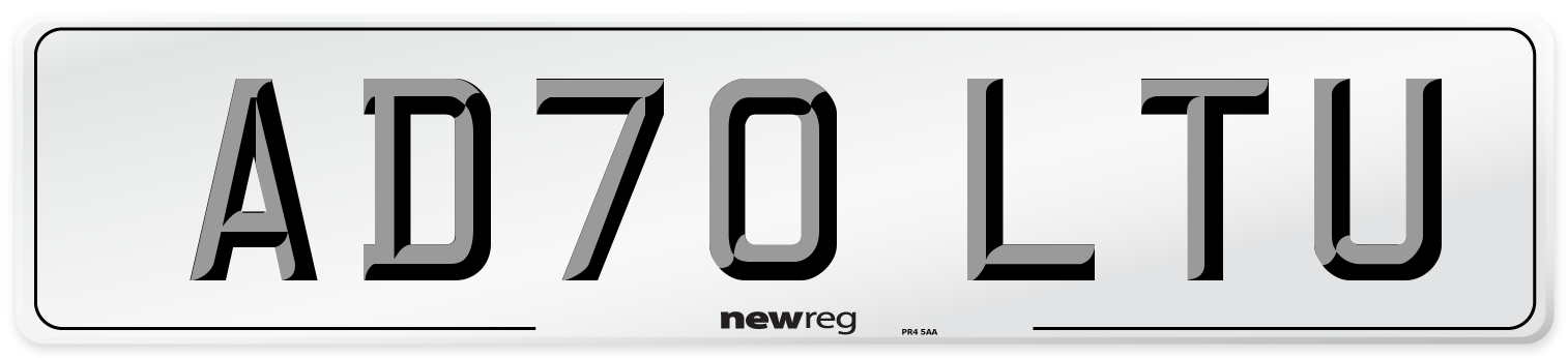 AD70 LTU Front Number Plate
