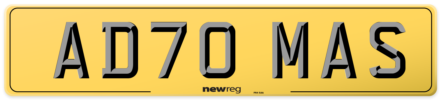 AD70 MAS Rear Number Plate