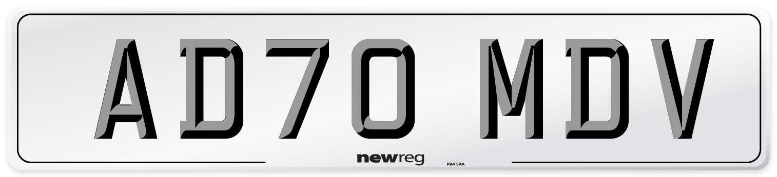 AD70 MDV Front Number Plate