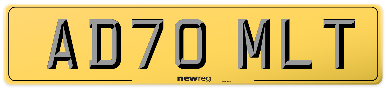 AD70 MLT Rear Number Plate