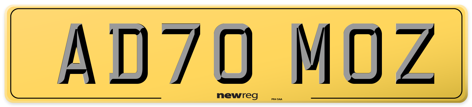 AD70 MOZ Rear Number Plate