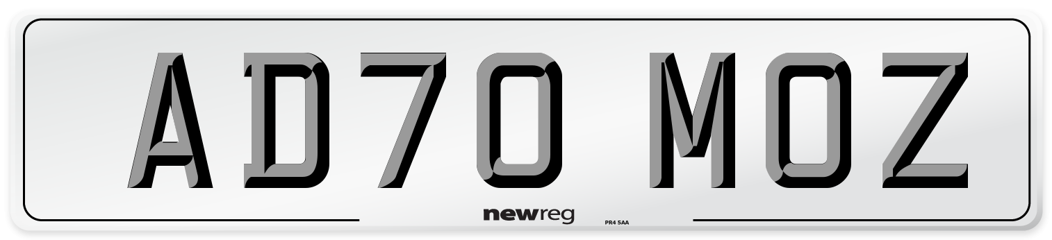 AD70 MOZ Front Number Plate