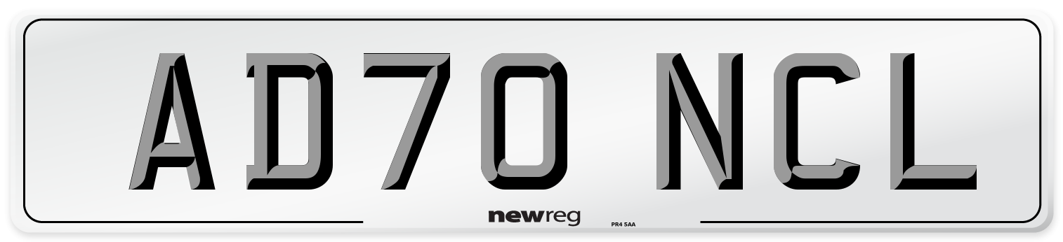 AD70 NCL Front Number Plate