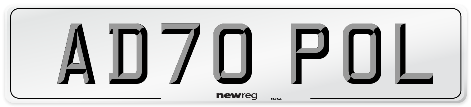 AD70 POL Front Number Plate