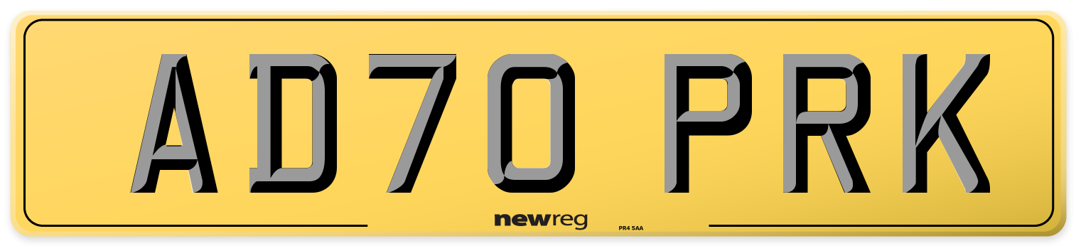 AD70 PRK Rear Number Plate
