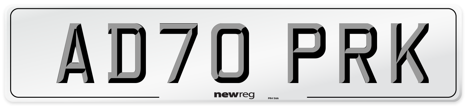 AD70 PRK Front Number Plate