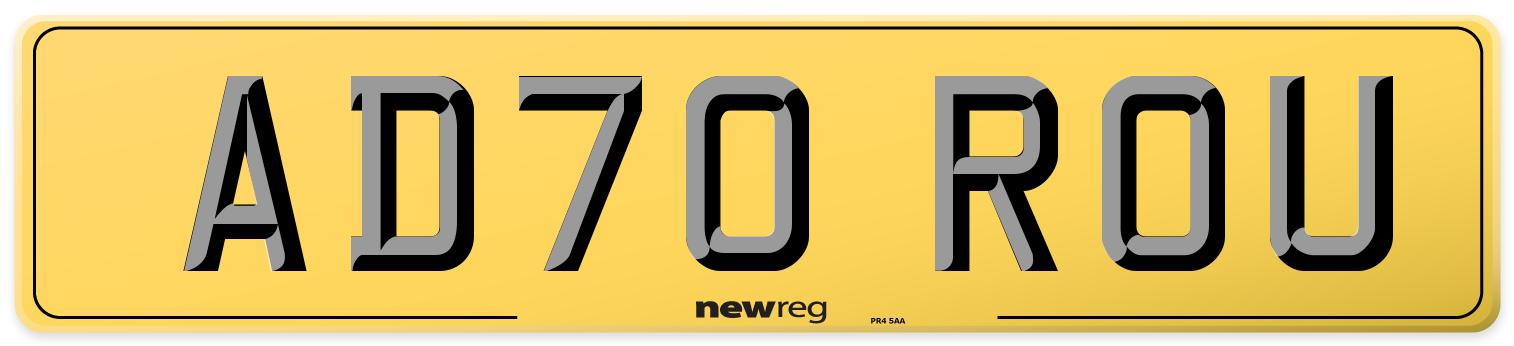 AD70 ROU Rear Number Plate