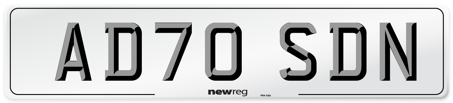 AD70 SDN Front Number Plate