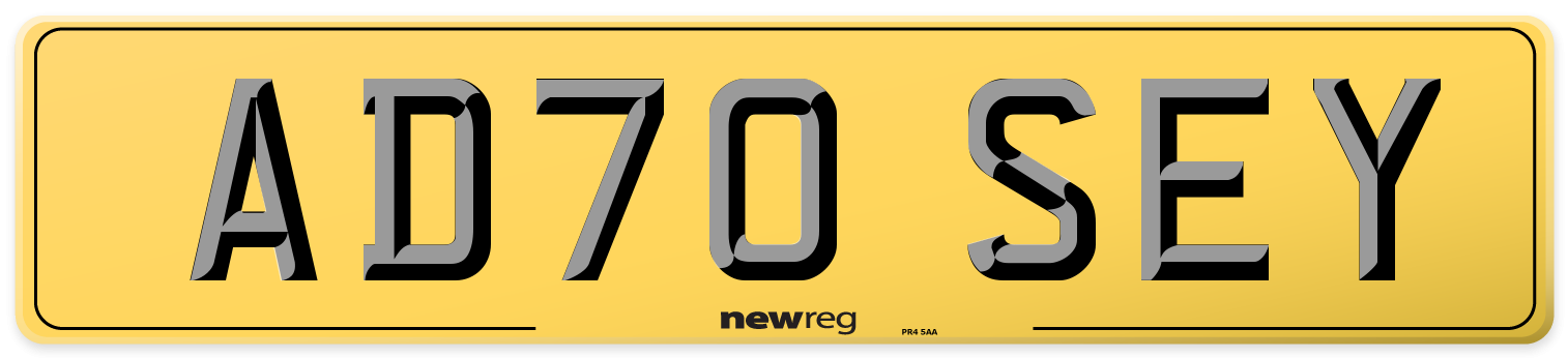 AD70 SEY Rear Number Plate