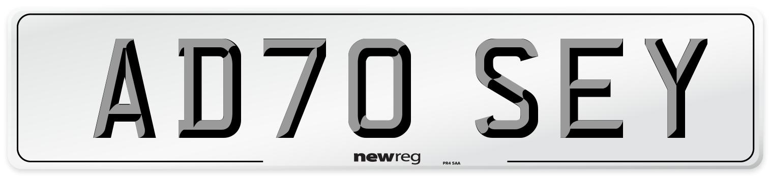 AD70 SEY Front Number Plate