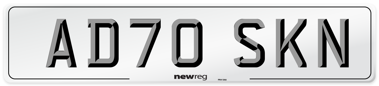 AD70 SKN Front Number Plate