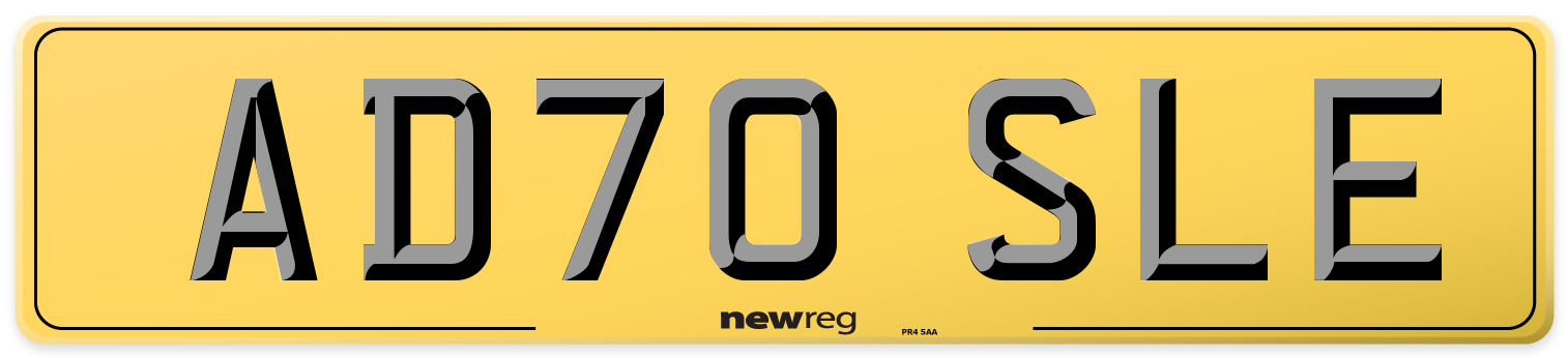 AD70 SLE Rear Number Plate