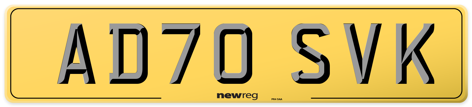 AD70 SVK Rear Number Plate