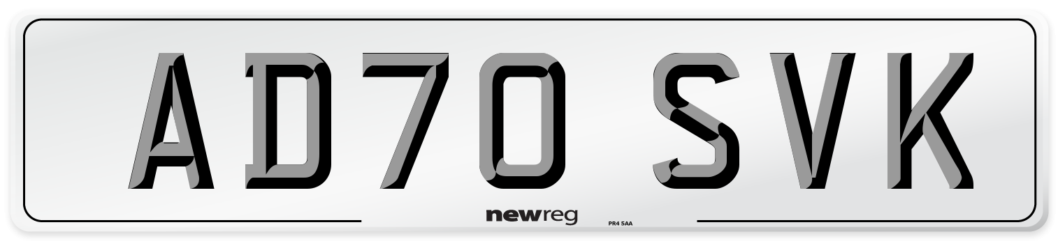 AD70 SVK Front Number Plate