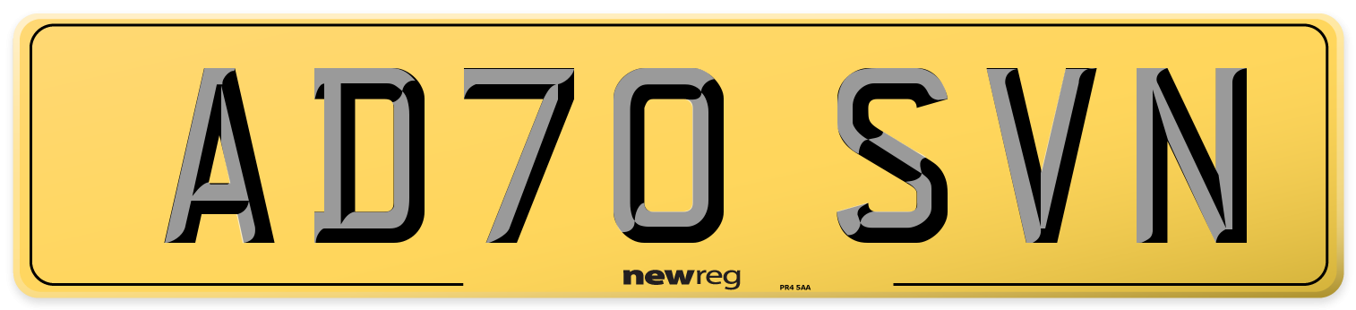 AD70 SVN Rear Number Plate