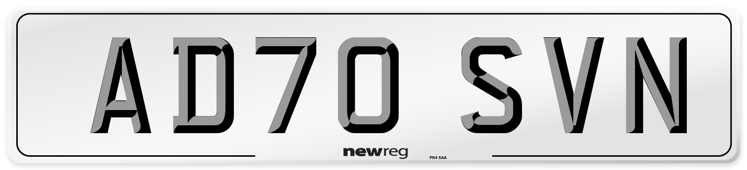 AD70 SVN Front Number Plate