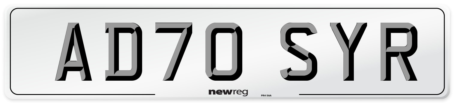 AD70 SYR Front Number Plate