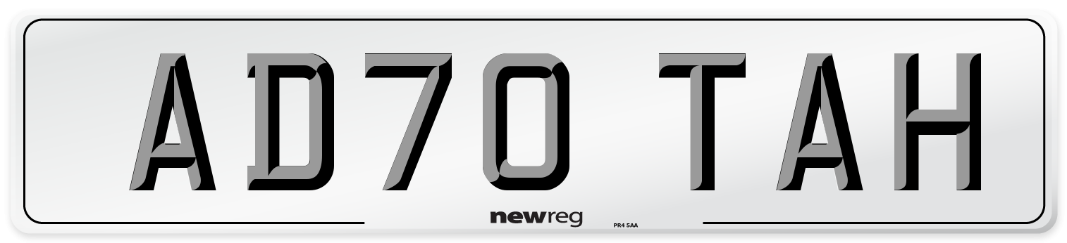 AD70 TAH Front Number Plate