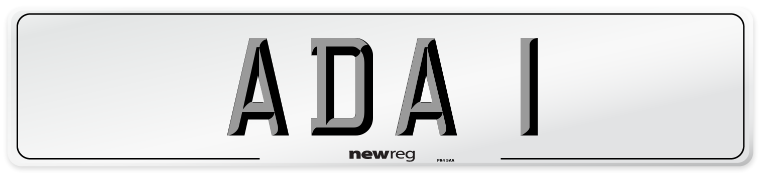 ADA 1 Front Number Plate