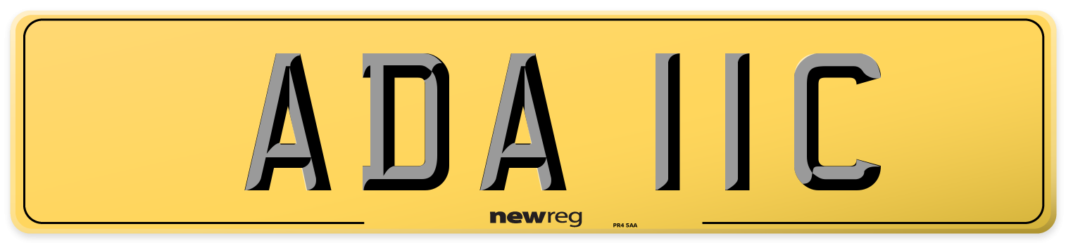 ADA 11C Rear Number Plate