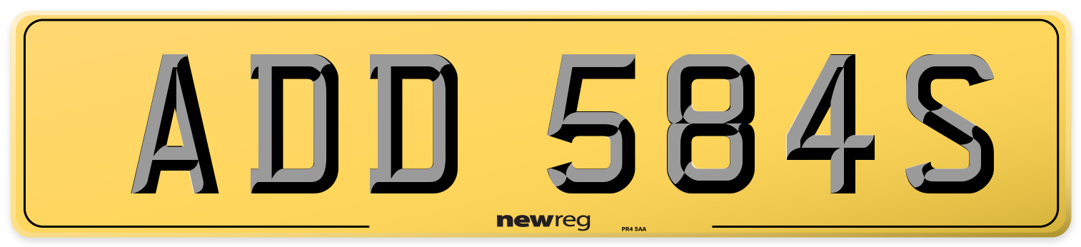 ADD 584S Rear Number Plate