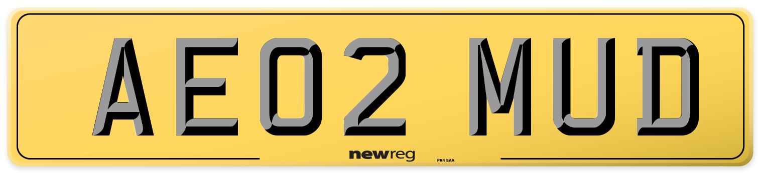 AE02 MUD Rear Number Plate
