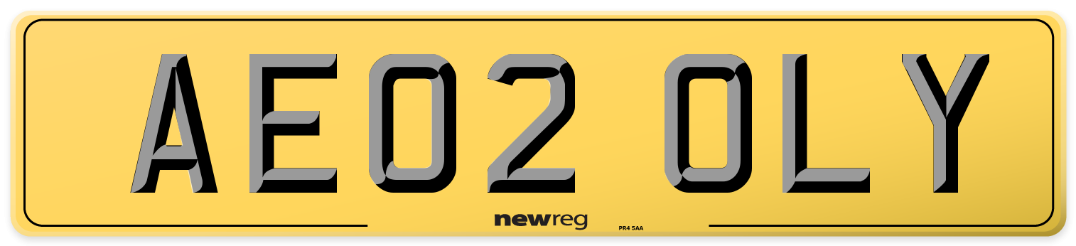 AE02 OLY Rear Number Plate