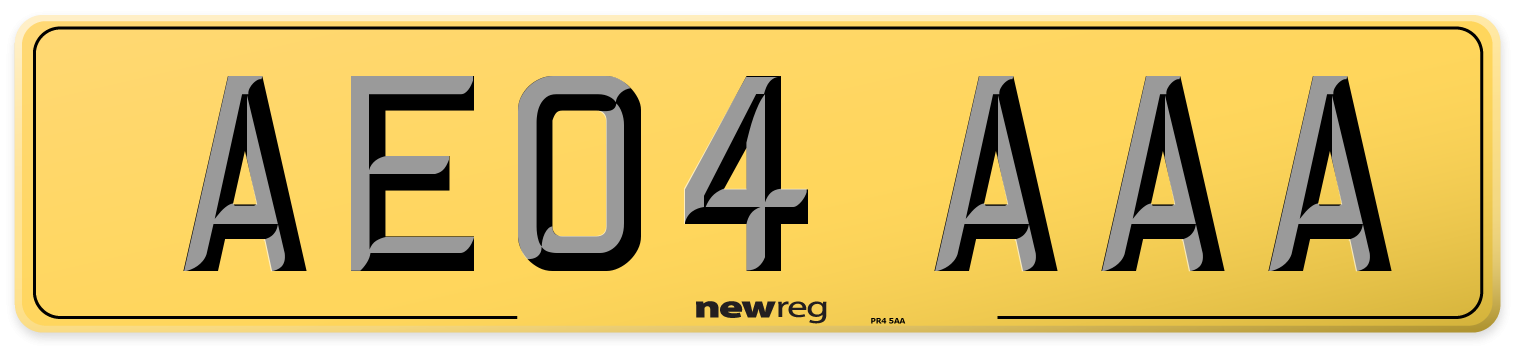 AE04 AAA Rear Number Plate