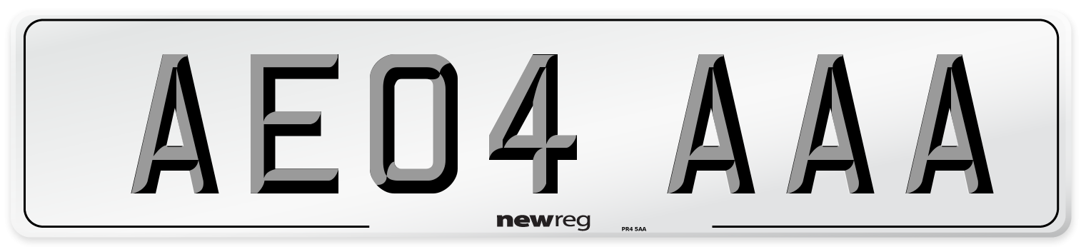 AE04 AAA Front Number Plate