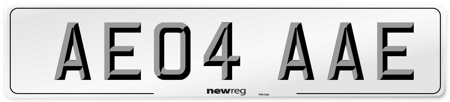 AE04 AAE Front Number Plate