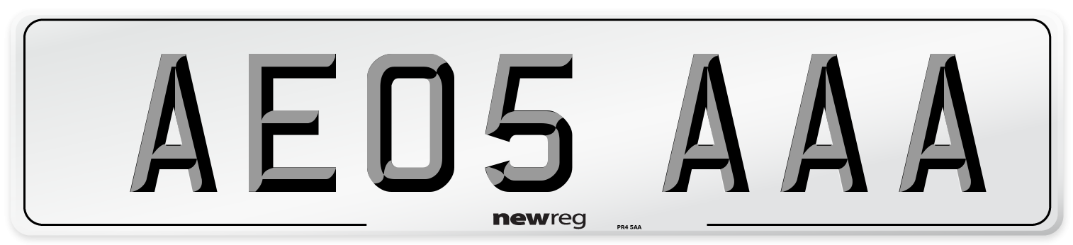 AE05 AAA Front Number Plate