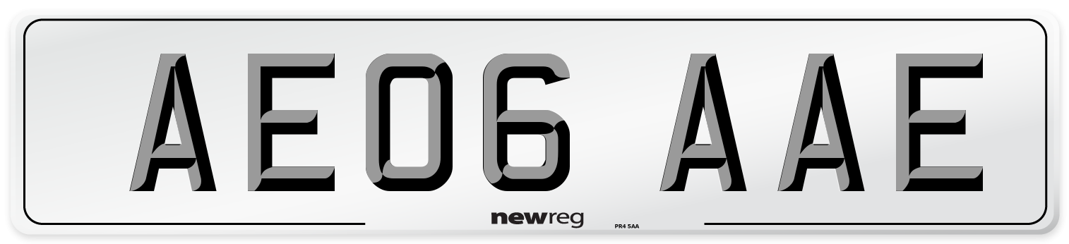 AE06 AAE Front Number Plate
