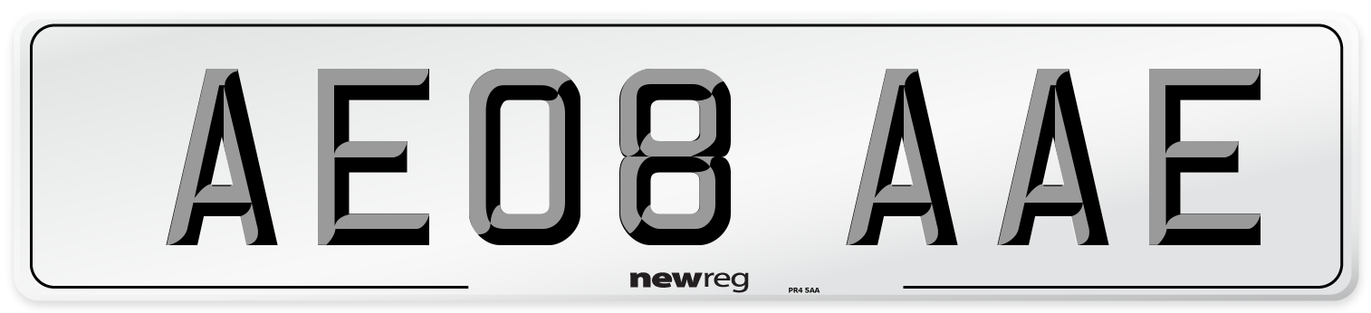 AE08 AAE Front Number Plate