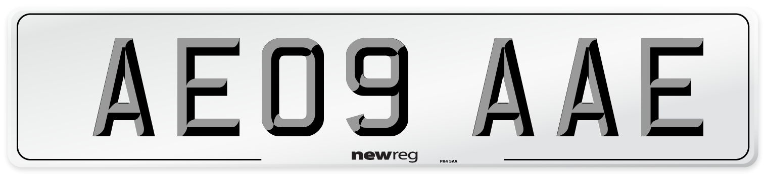AE09 AAE Front Number Plate