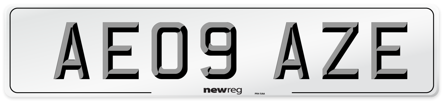 AE09 AZE Front Number Plate