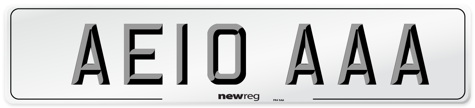 AE10 AAA Front Number Plate